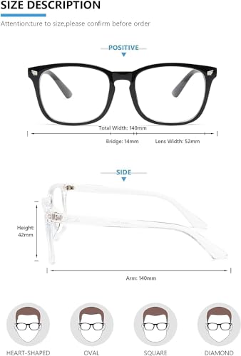 livho 3 Pack Blue Light Blocking Glasses, Computer Reading/Gaming/TV/Phones Glasses for Women Men,Anti Eyestrain & UV Glare (Light Black x3)