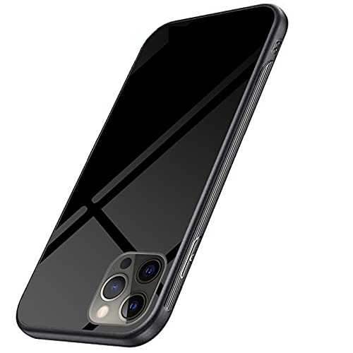 Luhuanx Case for iPhone 12 Pro Max Case, Case Compatible with iPhone 12 Pro Max Cases in 6.7 Inch,with Full Coverage Lens Back(Glass Black)