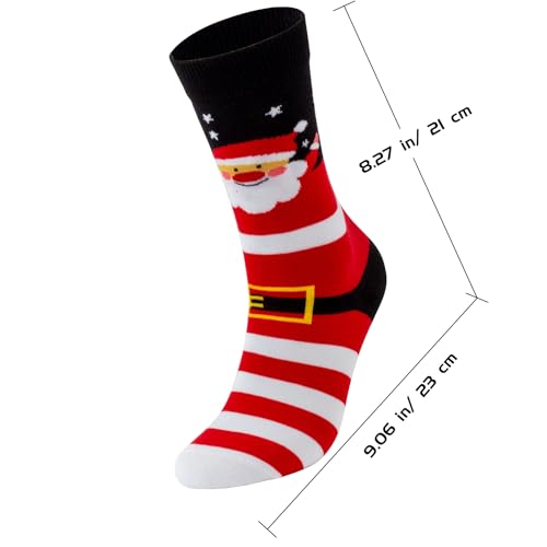 TENYSAF Fun Christmas Socks for Women - Funny Xmas Gifts for Female Novelty Cozy Crew Cotton Sock Set
