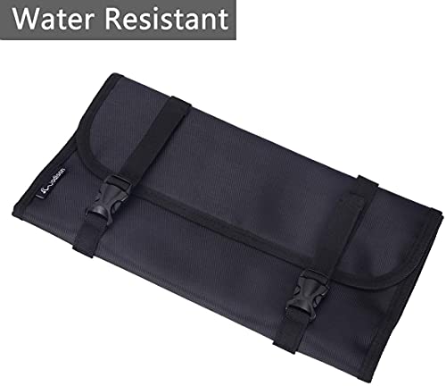 Wodison Foldable Clear Hanging Travel Toiletry Bag Cosmetic Organizer Storage (Black)