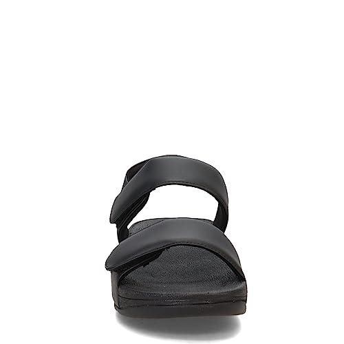 Fitflop Women's Ankle-Strap Flat Sandal, All Black, 5