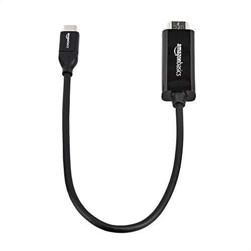 Amazon Basics USB-C (Source) to HDMI (Display) Cable Adapter (Thunderbolt 3 Compatible) 4K@30Hz, 6-Foot, Black