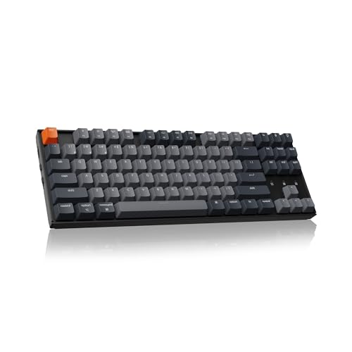 Keychron K8 Tenkeyless Wireless Mechanical Keyboard for Mac, White Backlight, Bluetooth, Multitasking, Type-C Wired Gaming Keyboard for Windows with Gateron G Pro Blue Switch