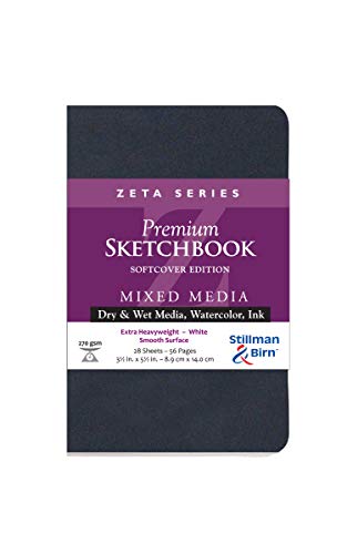 Stillman & Birn Zeta Series Softcover Sketchbook, 3.5" x 5.5", 270 gsm (Extra Heavyweight), White Paper, Smooth Surface