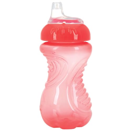 2 Pack Sippy Cups with Soft Spout - 10 Oz Toddler Cups Spill Proof with Easy Grip - BPA Free & Dishwasher Safe (Aqua & Coral)