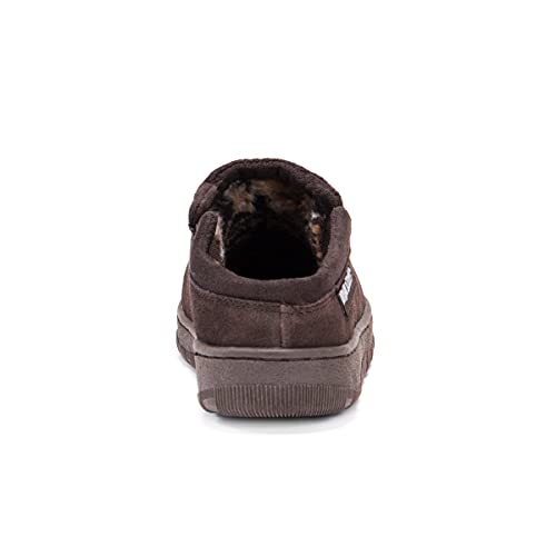 MUK LUKS mens Printed Berber Clog Slipper, Chocolate, XX-Large US