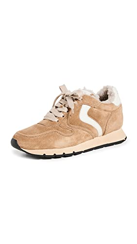 VOILE BLANCHE Women's Julia Pump Shearling Trainers, Tobacco Ice, Tan, 5 Medium US