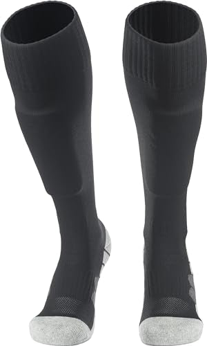 APTESOL Youth Soccer Socks Boys Girls Women Knee High Team Sport Cushion Sock Kids Long Tube Cotton Athletic Compression Socks (5-Pair Blue-B,Small)