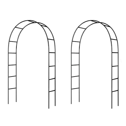 Iron Pergola Arbor Practical, 7.9 Feet High x 4.6 Feet Wide, Assemble Easily for Various Climbing Plant Wedding Garden Arch Bridal Party Decoration Wide Arbor, 2 Pack
