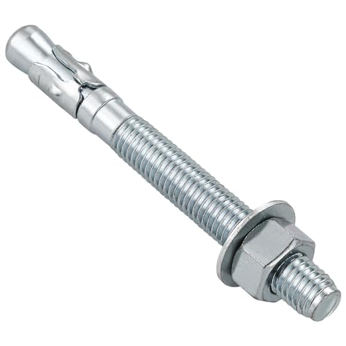 Wensilon 1/4x3 10Pcs Inch Standard Fasteners for Heavy-Duty Zinc Wedge Anchors for Cement and Concrete