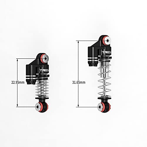 Treal SCX24 Aluminum Shocks Threaded 32mm (4P) for Axial SCX24 Deadbolt Betty C10 Gladiator Bronco 1/24 Truck(Black)