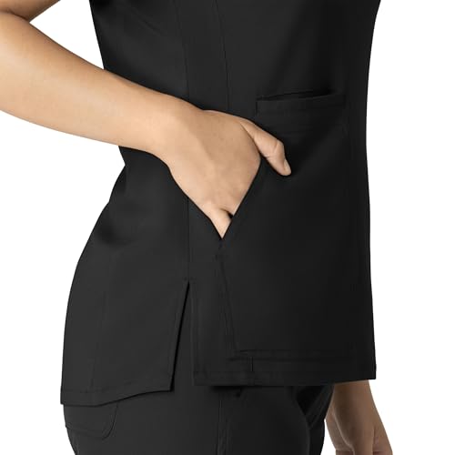 Carhartt Women's Notch Neck Tunic Scrub Top, Wine