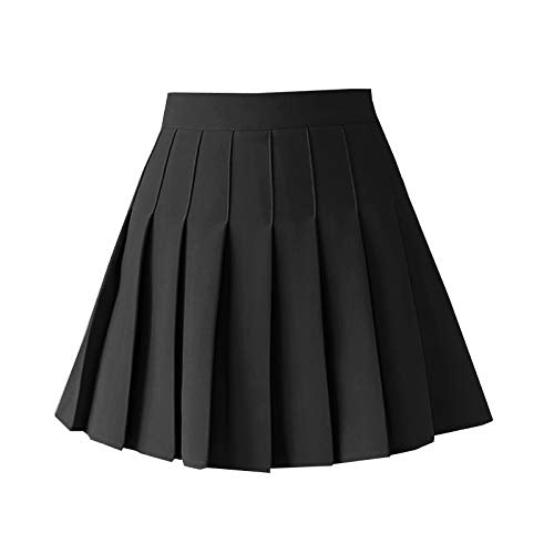 TONCHENGSD Women's High Waist Pleated Mini Skirt Skater Tennis Skirt (Red, XS)