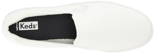 Keds Women's Pursuit Slip ON Sneaker, White Leather, 12 Wide