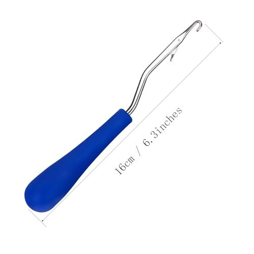 Maosifang Latch Hook Tool Crochet Needle Hook Knitting Tool Kit for Rug Making and Art Crafts,3 Pack 6.3 Inch Blue