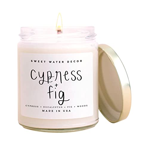 Sweet Water Decor Salt and Sea Candle - Sea Salt, Citrus, Amber, Musk, Beach Scented Soy Candles for Home - Coastal Decor for Beach Lovers - 9oz Clear Jar, 40 Hour Burn Time, Made in The USA