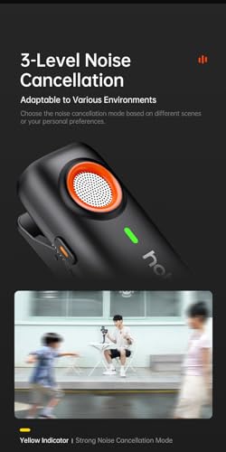 hohem MIC-01 Wireless Lavalier Lapel Microphone for iPhone iPad, MFi Certified, Remote Contro,100m(328ft),7.5-Hour Recording Plug-Play Microphone for Record Vlogs, Live Stream(1 TX + 1 RX)