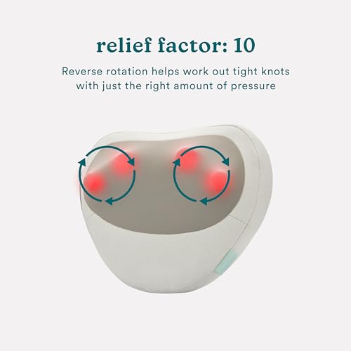Homedics Heated Shiatsu Massage Pillow for Neck, Back and Shoulder Pain. Portable, Cordless Deep Tissue Massager. Create Your Own Massage Chair, for Bed, Floor, or Couch. Great Father's Day Gift