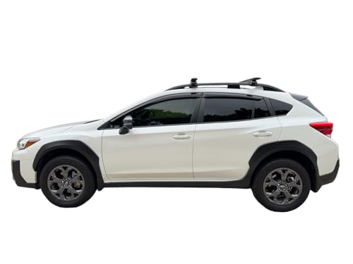 2018-2023 Tape-On Side Window Deflector Visors for Subaru Crosstrek & for Subaru Impreza Hatchback 2017-2023 Smoke Tinted Rain Guards