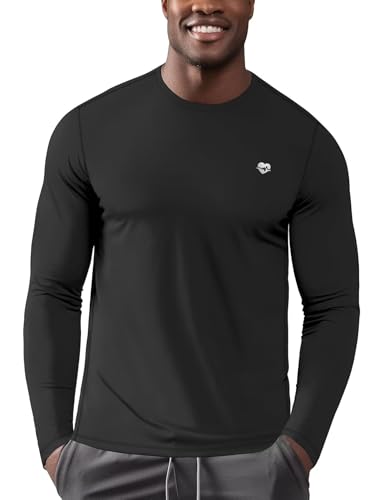 Long Sleeve Athletic Shirt Men Cold Weather(Black,S)