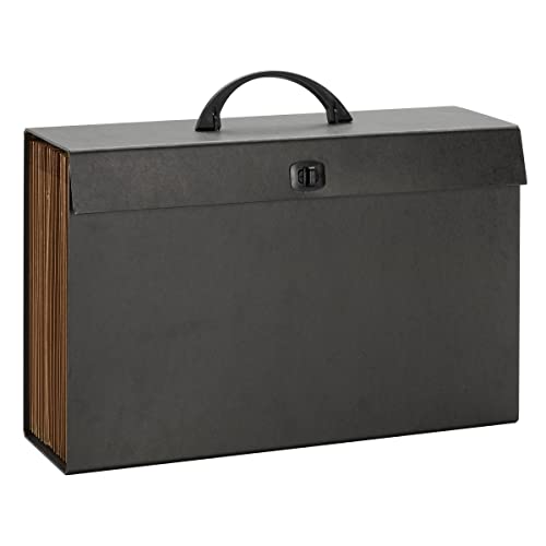 Smead A-Z and Subject Expanding File Box, 19 Pockets, Printed Alphabetic (A-Z)/Subject, Latch Closure, Legal Size, Black (70804)