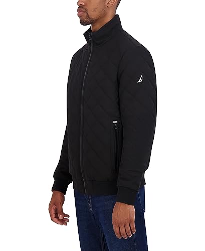 Nautica Men's Quilted Bomber Jacket, Black
