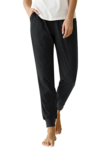 Latuza Women's Cotton Pajama Joggers Knit Lounge Pants XL Petite Light Gray