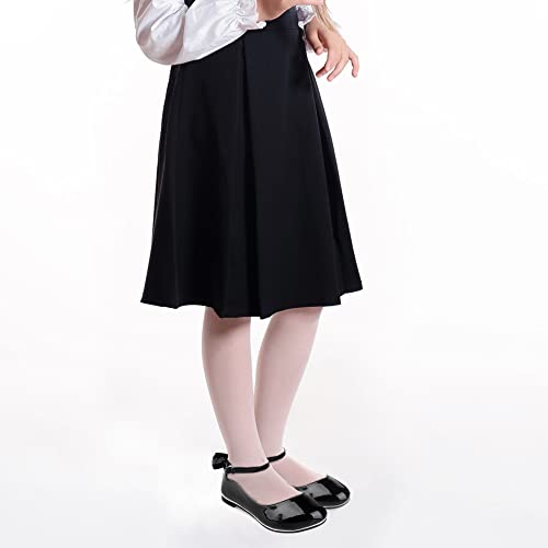 Bigwow Girls Black Dress Shoes Ballet Flats Mary Jane Princess Shoes for School Uniform Wedding Church with Ankle Strap Little Kids Size 12