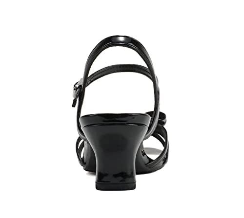 Soda Girly-2 Children's Girl's Open Toe Slingback Block High Heel Sandals (Black Patent, us_footwear_size_system, little_kid, women, numeric, medium, numeric_1)