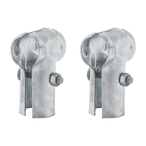 VIVIDA 1-3/8" x 1-3/8" End Rail Clamps 2 PCS, Chain Link Panel T Clamps, Galvanized Pipe T Connectors for 1-3/8" OD Pipe, Chain Link Fence Fittings