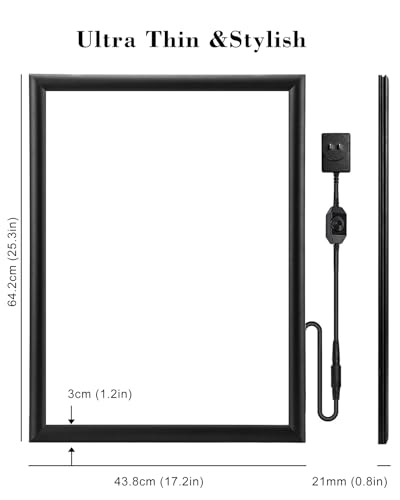 Spolehli Led Poster Frame 16"×24" Snap Frame with Dimmer Switch Illuminated Backlit Movie Poster Frame in Black Adjustable Brightness LED Light Box For Decoration Exhibition Home Theater Advertisement