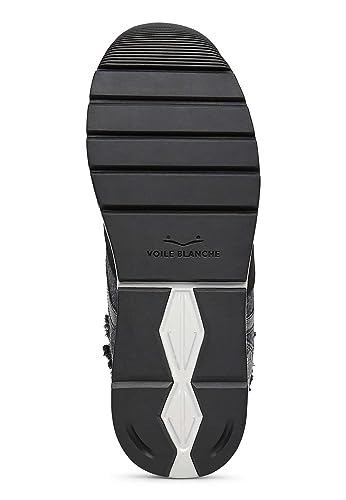 VOILE BLANCHE Women's Maran Shearling Platform Sneakers, Black/Grey, 5 Medium US