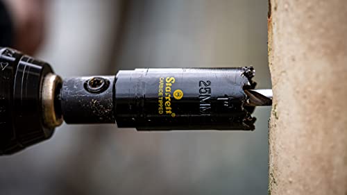 Starrett Carbide Tipped Hole Saw with Surface Finish - Ideal for Wood, PVC and Fiberglass - 3 Teeth per Inch, 6" Diameter, 41mm - 1-5/8" Cutting Depth - CT600