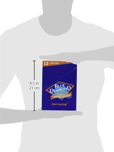 Blue Diamond Almonds, Toasted Coconut Flavored Snack Nuts, Single Serve Bags (1.5 Oz. Tubes, Pack of 12)