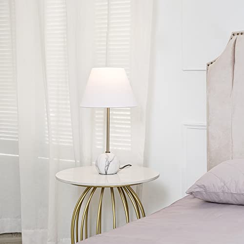 Globe Electric 67531 Lila 19" Table Lamp, Blush Pink, Matte White Accents, White Linen Shade, On Off Switch on Socket