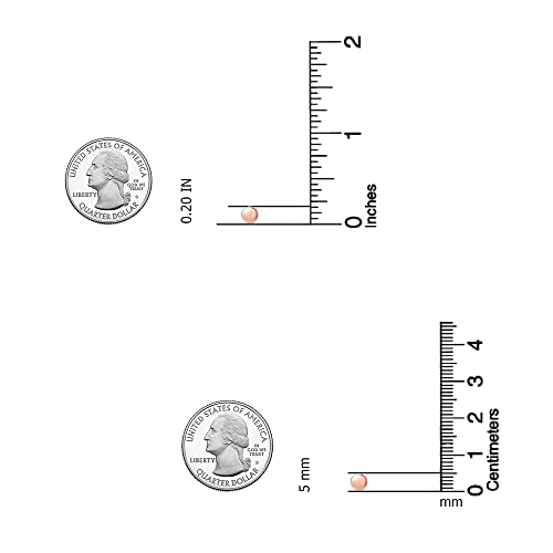 Charmsy 925 Sterling Silver Rose Gold-Plated Tiny Dot Stud Earrings for Women Teen 5MM Hypoallergenic High Polish Finish Studs Earring