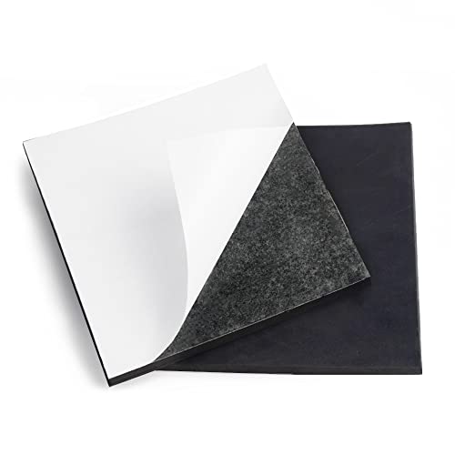 DOBTIM Adhesive Solid Rubber Sheets Padding 6" X 6" X 1/4(.250)", DIY Rubber Strips Seals Pads, Anti Vibration Shock Absorbing, Non-Slip Flooring Cushioning Black