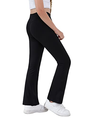 Girls Yoga Pants V Cross Waist Wide Leg Workout Flare Pants High Waist Bootcut Pants