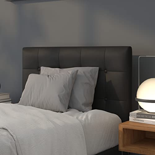 Flash Furniture Lennox Tufted Upholstered Twin Size Headboard in Black Vinyl