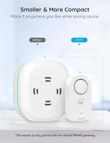 Govee Water Leak Detectors 1 Pack, 100dB Adjustable Audio Alarm Sensor, Sensitive Leak and Drip Alert, for Kitchen Bathroom Basement (Cannot Connect to Wi-Fi Directly)