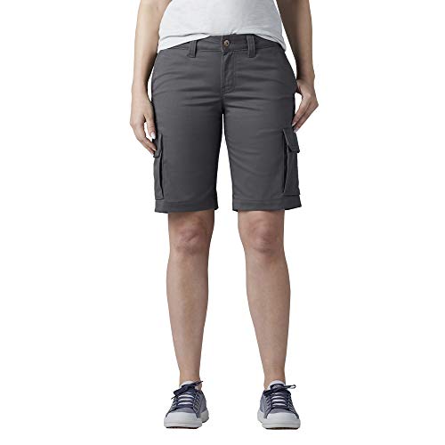 Dickies Women's 11" Relaxed Stretch Cargo Shorts, Graphite v1, 0