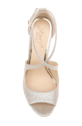 Jewel Badgley Mischka Jonna Glitter Peep Toe Pumps Silver
