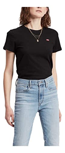 Levi's Women's Size Perfect Crewneck Tee Shirt (Also Available, Evelyn Floral Bw Bright White, 4X-Large Plus