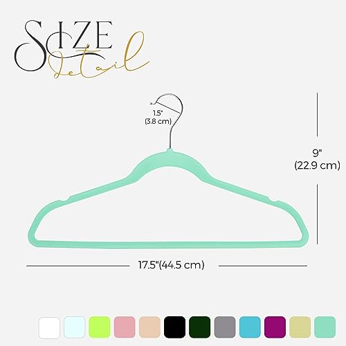 HOUSE DAY Premium Velvet Hangers, Non-Slip Thin Flocked Felt Hangers, Sturdy Clothes Hangers Heavy Duty Coat Hangers & Suit Hangers, Durable Suit Hangers for Closet Space Saving (100 Pack, White)