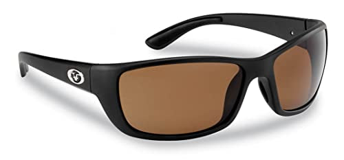 Flying Fisherman Cay Sal Polarized Sunglasses with AcuTint UV Blocker for Fishing and Outdoor Sports, Matte Black Frames/Amber Lenses