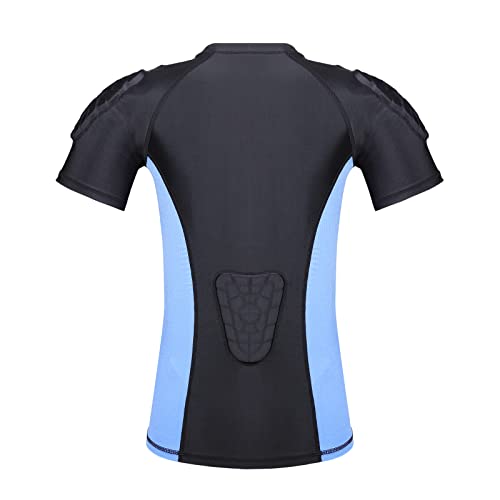 TUOYR Youth Padded Compression Shirt Football Chest Heart Guard Protection for Kids Baseball Shoulder Sternum Protector Boys Kids Breathable Undershirt for Basketball Lacrosse Rugby