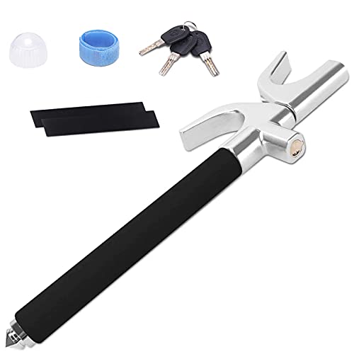 Turnart Steering Wheel Lock Universal Car Lock Anti-Theft Device Retractable Steering Lock with 3 Keys for Auto/Truck/SUV/Van (Black)