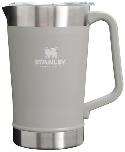 Stanley Stay-Chill Pitcher 64 oz | Cold Water, Beer, and Drink Pitcher with Lid | Large Capacity Durable Beverage Container with Handle | Insulated Stainless Steel | BPA-Free | Charcoal Glow