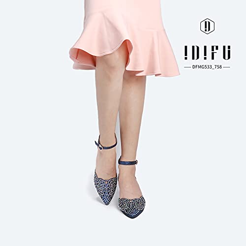 IDIFU Women's IN2 Candice Wedding Rhinestones Sequins Low Kitten Heels Pumps Dress Evening Shoes for Women Bridal Bride(5.5, Gold Glitter)