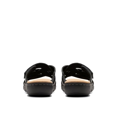 Clarks Women's Laurieann Bali Slide Sandal, Black Leather, 8